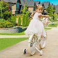 thumbnail image 3 of 16/18 Inch Bike Kids Bicycle with Basket, Girls Bikes Ages 5-10, Kids Bicycles with Front and Rear Brakes, Kid Bike with Training Wheels, Kickstand, Rear Seat, 3 of 15