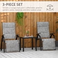 thumbnail image 4 of Outsunny Ensemble de 3 Chaises Longues avec Dossier Réglable à 7 Niveaux, Repose-Pieds Réglable à 5 Niveaux, Chaise Longue de Patio avec Table d'Appoint en Verre, Gris, 4 of 9