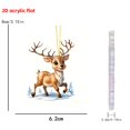 thumbnail image 3 of Hyknon Cute Acrylic Christmas Ornaments Pendant, Clear 2D Flat Festive Decor with Hanging Rope, Thick Reindeer Rearview Mirror Pendant, Portable Hanging Decor for Xmas Tree Car Backpack Holiday Gifts, 3 of 7