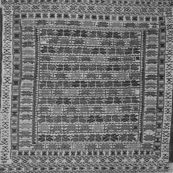 Ahgly Company Indoor Square Persian Gray Traditional Area Rugs, 4' Square