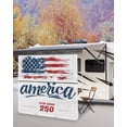 thumbnail image 5 of 4th of July RV Awning Sun Shade Screen 9'X7' 250th Anniversary Mesh Sunscreen Patriotic Star USA Flag Awning Shade Screen with Zipper UV Blocker Completed Kits Outdoor Canopy for RV Motorhome Camper, 5 of 7