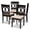 Mahogany, variant on Set of 4 Baxton Studio Lenoir Modern and Contemporary Sand Fabric Upholstered Espresso Brown Finished Wood Dining Chairs