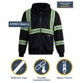 thumbnail image 3 of Bass Creek Outfitters Mens Fleece Hoodie - Safety Workwear ANSI/ISEA Class 3 High Visibility Hoodie, 3 of 7