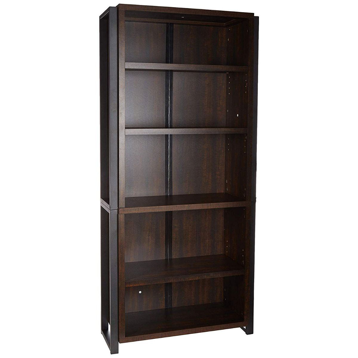 Dark Chocolate Offex Home Office Freestanding Wood Storage 5 Shelf Bookcase