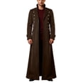 thumbnail image 5 of Hulanddfd Mens Coat Long Trench Coat, Stand Collar Zip Up Outerwear with Pockets, Casual Winter Top, 5 of 6
