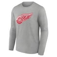 thumbnail image 2 of Men's Gray Detroit Red Wings Primary Logo Team Long Sleeve T-Shirt, 2 of 3