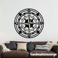 thumbnail image 2 of Handmadetneonsign Large Wall Clock Unique, Compass Round Wall Clock, Compass Metal Wall Clock 041081, 2 of 5