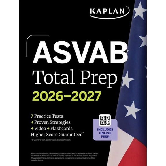 Kaplan Test Prep ASVAB Total Prep 2026-2027, (Paperback)