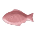 thumbnail image 1 of 1PC Ceramic Tableware Creative Plate Fish Shaped Dish Storage Fish Pan for Restaurant Home Dinner (11inch, Pink), 1 of 9