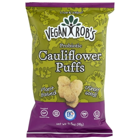 Vegan Rob's Probiotic Cauliflower Puffs, 3.5 Oz, Pack Of 12