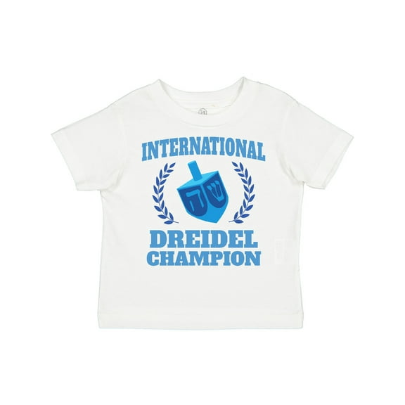 Inktastic Dreidel Champion Hanukkah with Blue Laurels Boys or Girls Toddler T-Shirt
