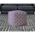 thumbnail image 2 of HomeRoots 518371 17 x 17 x 17 in. Purple & White Cotton Damask Pouf Ottoman, 2 of 3