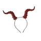 thumbnail image 3 of Diadema con cuernos de diablo, accesorio para la cabeza, tocado para espectáculos de danza y disfraces. Cuernos rojos, 3 of 9