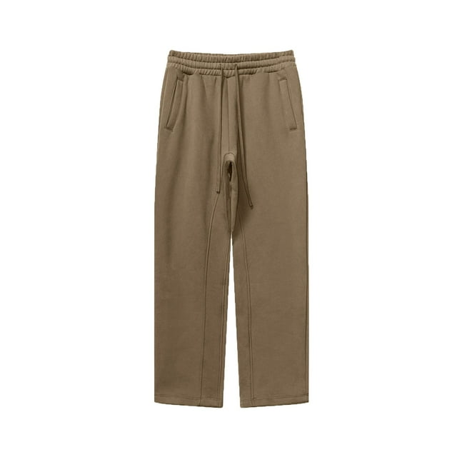 FcBaudy Full Length Pants Men's Solid Color Casual Straight Leg Pants Full Length Pants Men Pants