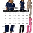 thumbnail image 3 of 2 Piece Sets for Women Summer Short Sleeve Wide Leg Outfits Crew Neck Casual Lounge Set with Pockets, S, 3 of 5