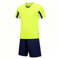 thumbnail image 5 of Zpanxa Boys Teal V-Neck Stripe Soccer Jersey and Navy Shorts Set 2 Piece Athletic Uniform Outfit, 5 of 6
