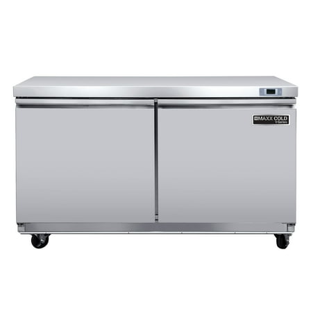 Maxx Cold V-Series 2 Door Undercounter Refrigerator, 48"W, 14.1 cu ft, in Stainless Steel (MVR48UHC)
