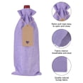 thumbnail image 4 of Unique Bargains 12Pcs Burlap Wine Bags, Reusable Wine Gift Pouches with Drawstrings Tags and Rope for Wedding, Light Purple, 4 of 7