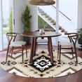 thumbnail image 3 of Round Rugs 6Ft, Boho Black Brown Round Area Rug Washable Indoor Throw Carpet, Vintage Southwestern Ethnic Geometric Soft Non Slip Circle Rug for Office Cabinet Home Decor Aesthetic, 3 of 8
