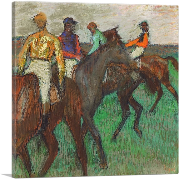 ARTCANVAS Before the Race 1890 Canvas Art Print by Edgar Degas - Size: 36" x 36" (1.50" Deep)