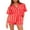 Red, variant on Women 2 Pieces Loungewear Suits Summer Casual Stripe Short Sleeve Loose Shirt and Shorts Sleepwear Outwear Outfits