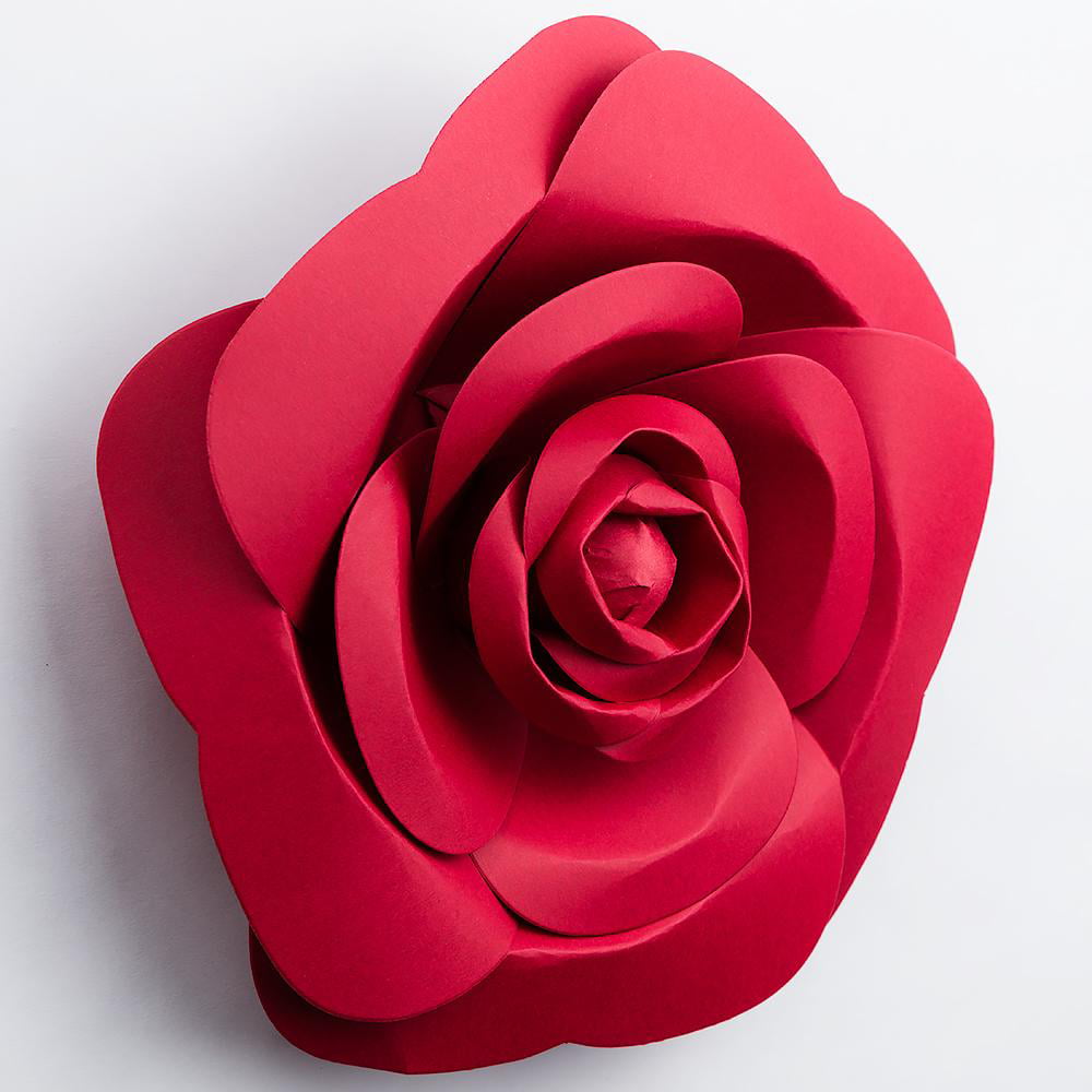 3D Premade 4-Pack Quasimoon PaperLanternStore.com 8-Inch Beige/Ivory Tea Rose Foam Flower Backdrop Wall Decor