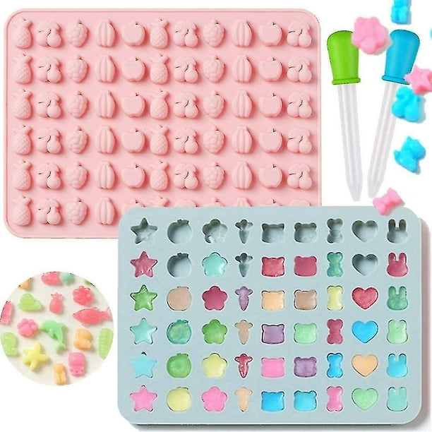 Silicone Mold - Silicone Gummy Candy Molds & Ice Cube Trays, Set Of 2 Silicone