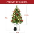 thumbnail image 5 of Best Choice Products Set of 2 24.5in Outdoor Pathway Christmas Trees Decor w/ LED Lights, Berries, Pine Cones, Ornaments, 5 of 5