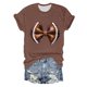 thumbnail image 1 of Fiudx Liquidación de Ofertas Flash Blusas de Manga Corta con Cuello Redondo y Estampado a La Moda para Mujer, 1 of 3