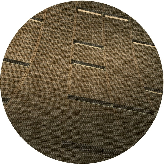 Ahgly Company Machine Washable Indoor Round Transitional Chocolate Brown Area Rugs, 3' Round