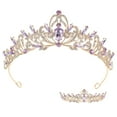 thumbnail image 6 of HEMOTON Violet Rhinestone Zinc Alloy Bridal Headband for Hair Decoration Wedding Party, 6 of 8