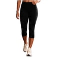 thumbnail image 3 of High Waist Yoga Capris for Women Slim Fits Stretch Athletic Training Leggings Comfy Breathable Fitness Cropped Pants with Pockets, 3 of 7