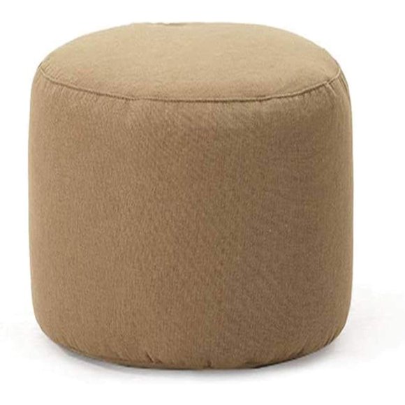Footstool Foot Stool Dressing Table Footrest Footstool,Bench Shoe Bench Fabric Round Ottoman 37×24cm Seat(Color:Brown)