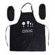thumbnail image 1 of Delantal antisalpicaduras y juego de fundas de cocina para uso doméstico, color negro, 1 of 8