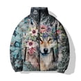 thumbnail image 4 of Chaquetas de invierno para hombre con diseño de lobo, novedosas y modernas chaquetas de plumón, abrigos de invierno para hombre, acolchado moderno, calidez animal, impresión 3D, duraderas, para hombre, 4 of 5