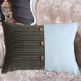 thumbnail image 5 of Funda de almohada para el hogar con costuras de rayas y botones en cuatro colores., 5 of 5