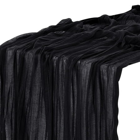 

Cheesecloth Table Runner 10Ft Boho Rustic Black Cheese Cloth Table Runner For Decoration Wedding Easter Summer Decoration Cheese Table Runner Pleated Fabric Black B By Shiogb