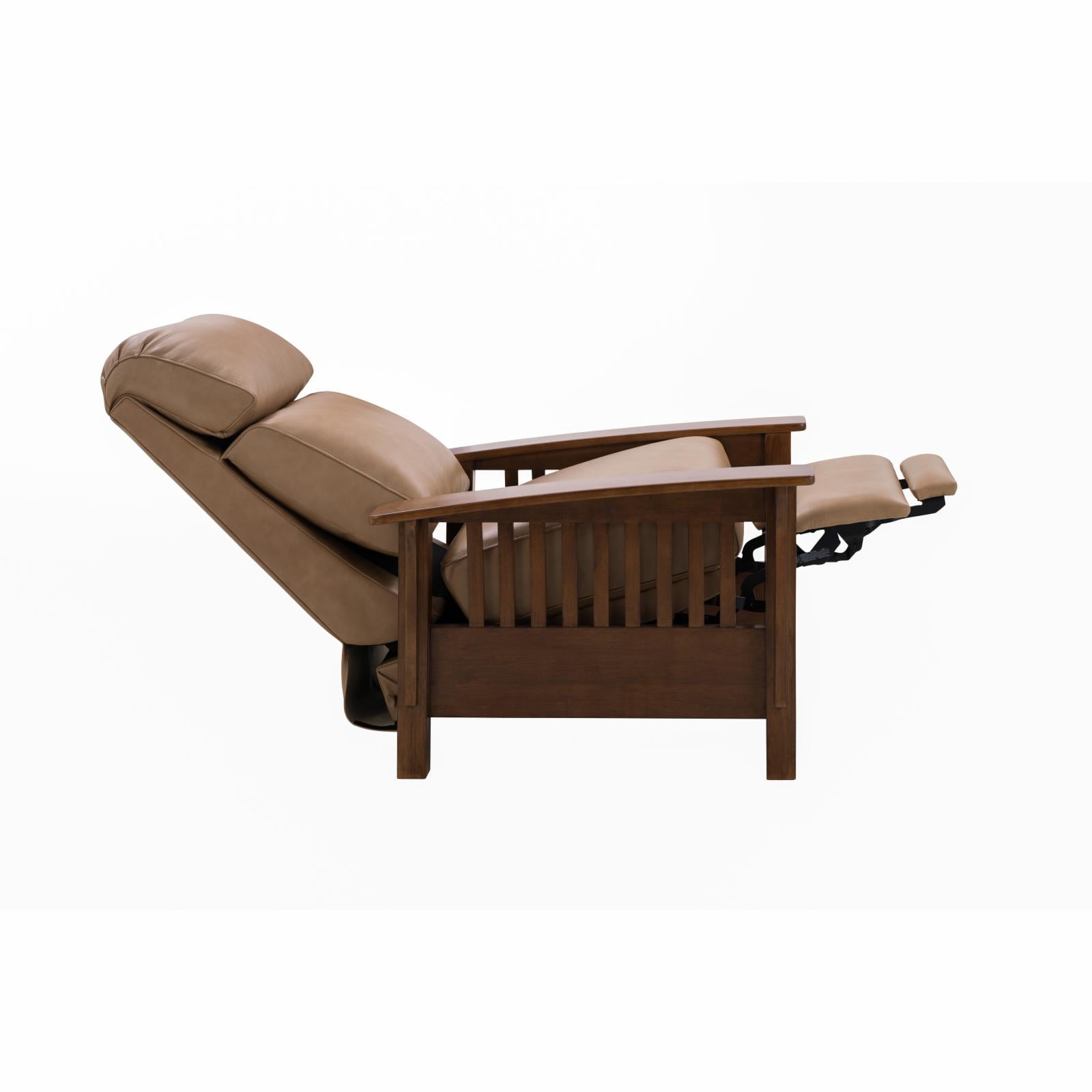 Barcalounger Mission Wood and Leather Push Back Recliner