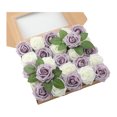 thumbnail image 1 of 25 rosas artificiales de tallo largo de tacto real, ramo de rosas de seda sintética para bodas, fiestas, centros de mesa y decoración de festivales., 1 of 8