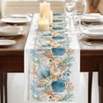 thumbnail image 3 of Table Runners 72 Inches Long Dress Scarves, Vintage Beach Coastal Farmhouse Kitchen/Dining Table Runner, Coffee Tablerunners, Nautical Shell Starfish Coral Summer 16x72 Inch, 3 of 9