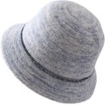thumbnail image 2 of CoCopeaunts Women Bucket Hat with Small Beads Decorate Vintage Solid Color Faux Wool Felt Hat Winter Warm Church Bowler Hat, 2 of 8