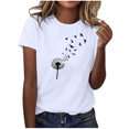 thumbnail image 2 of Fiudx Ofertas Del Día Blusa de Manga Corta con Estampado de Moda para Mujer, Divertida Camiseta con Cuello Redondo, 2 of 5