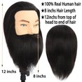 thumbnail image 2 of Cabeza de maniquí masculino con barba, 100% cabello humano para cosmetología, 2 of 7