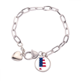 thumbnail image 1 of Alabama Estados Unidos mapa estrellas rayas bandera forma Pulsera de cadena de corazón joyería encanto moda, 1 of 3