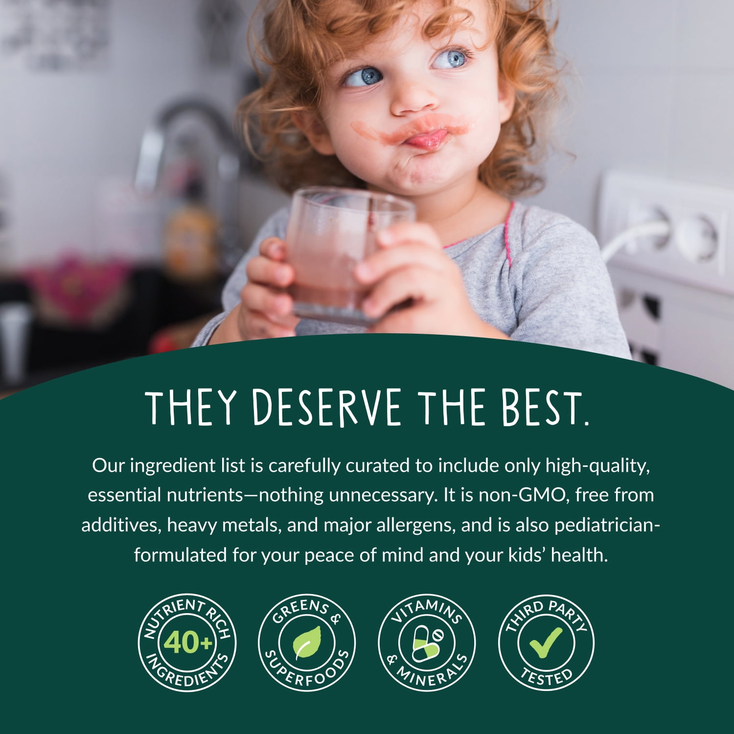 Beam Kids Chocolate Flavored Superfood Powder I Nutritional Shake with Organic Greens, Probiotics, Vitamins, Immune Support & Gut Health I Daily Nutrition Drink with Calcium
