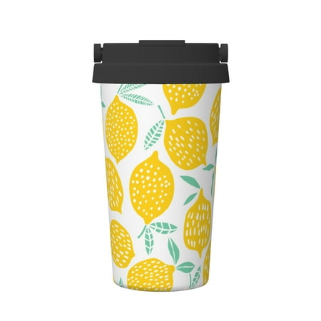 

Insulated Coffee Mug With Lid Lemon Insulated Tumbler Stainless Steel Coffee Travel Mug With Lid Hot Beverage And Cold Vacuum Portable Thermal Cup Gifts