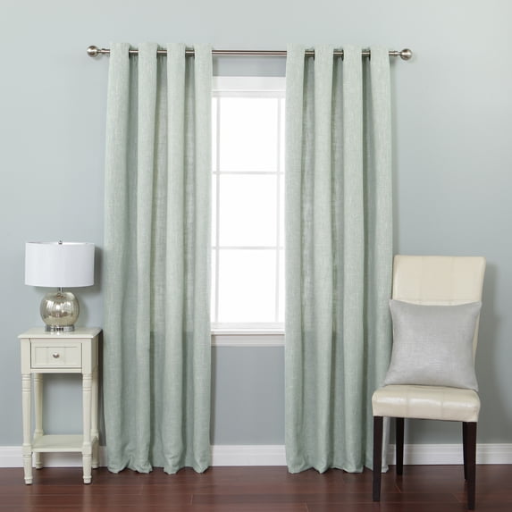 Quality Home Textured Faux Linen Curtains - Mint - 52" x 84" (Set of 2 Panels)