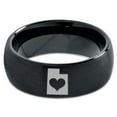 thumbnail image 2 of Tungsten Utah The Beehive State Heart Band Ring 8mm Men Women Comfort Fit Black Dome Brushed Polished, 2 of 4