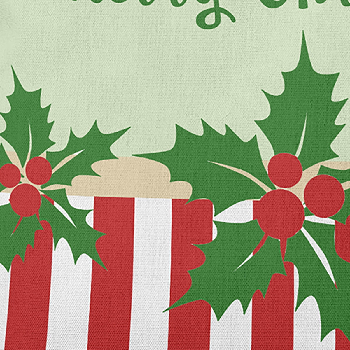 16" x 16" Simply Daisy Merry Christmas Stripes Polyester Indoor/Outdoor Pillow, Leaf Green Qty 1