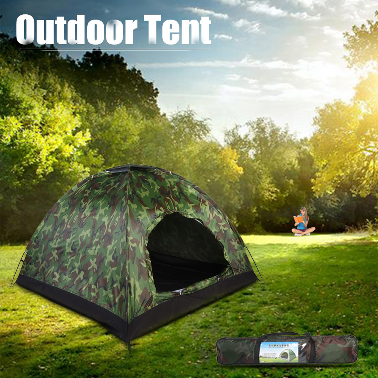 Tent, Camouflage Big Tent UV Protection for Camping Family